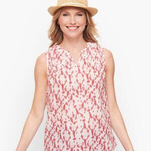Talbots lobster print sleeveless shell - size large. NWOT